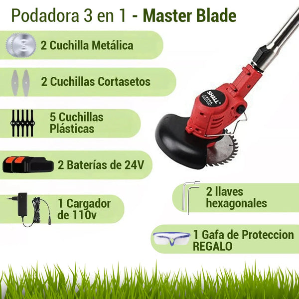 BladeMAX® Combo Guadañadora Podadora + 1 Bateria Extra de Regalo